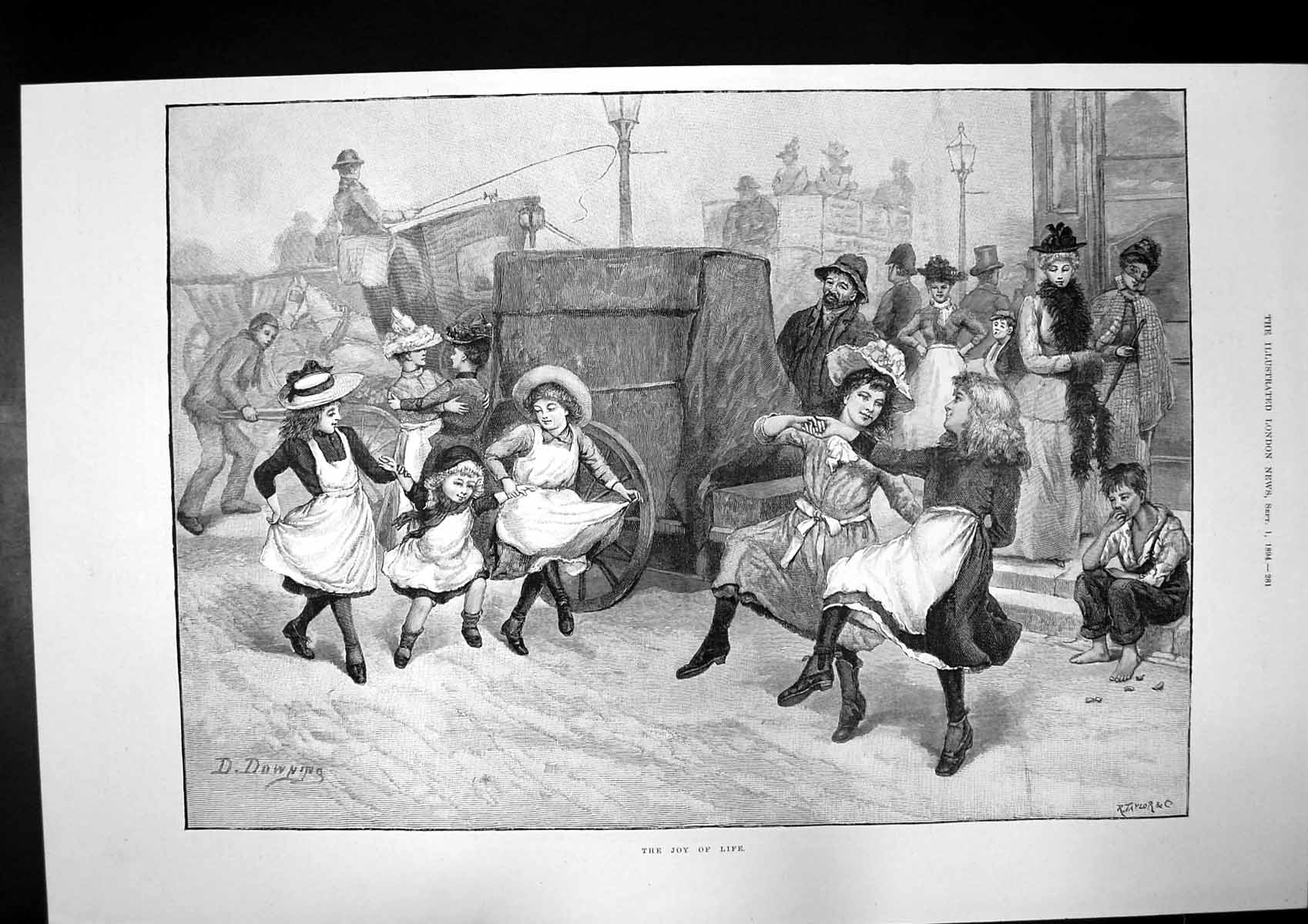 Antique Old Print Joy Life D Downing Entrance Kalgan Great Wall China 1894 19th