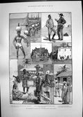 Antique Old Print Portugese Delagoa Bay Hms Barracouta Steam Explosion 1890