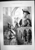 Old Antique Print Decorating Pulpit M Walker Truth Toys Dolls Hall 1891 19th