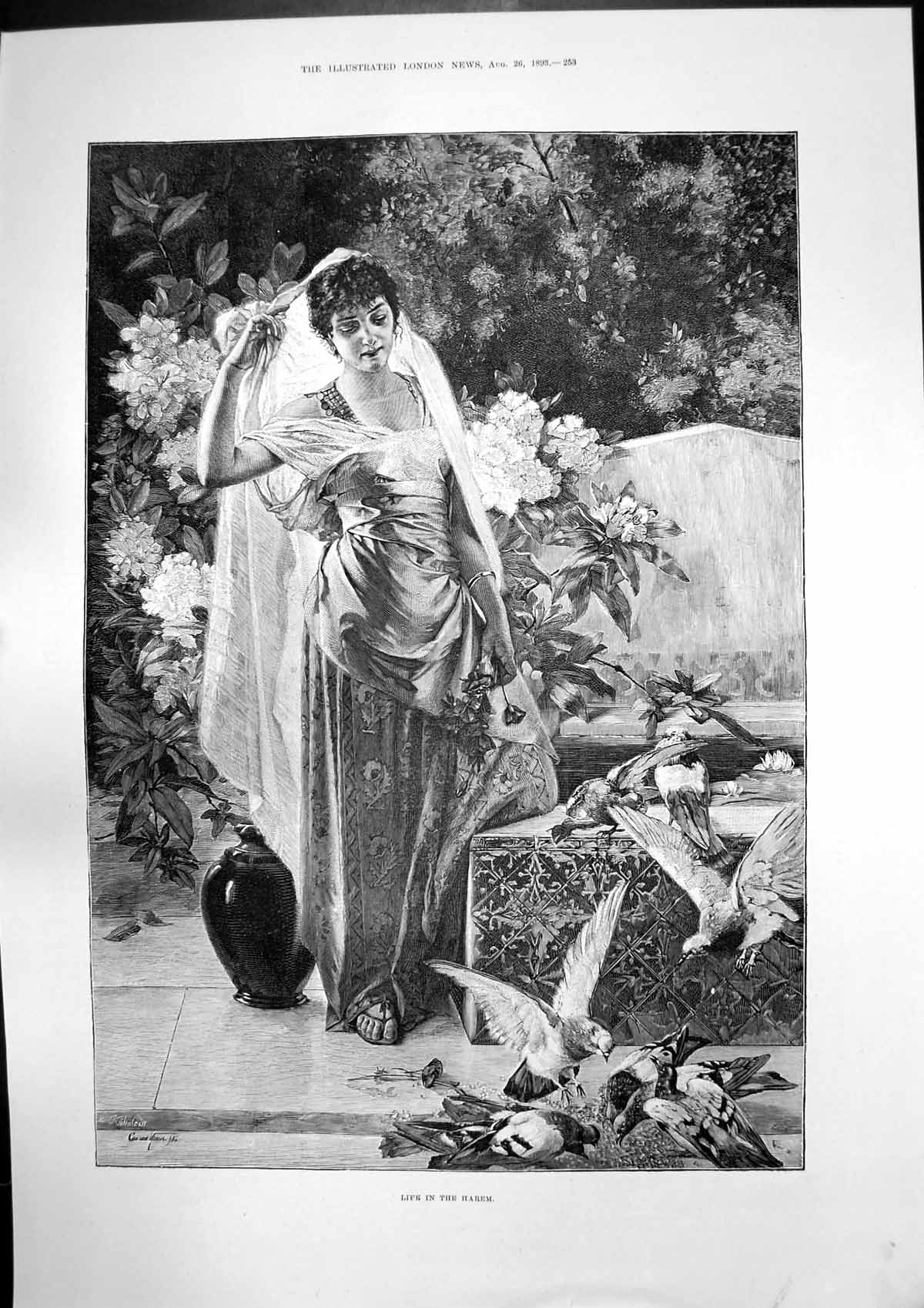 Antique Old Print Life Harem Archibald Campbell Kate Macdonald Mod Oban 1893