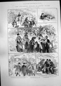 Antique Print Collieries Strike South Wales Henry Norman Viceroy India 1893