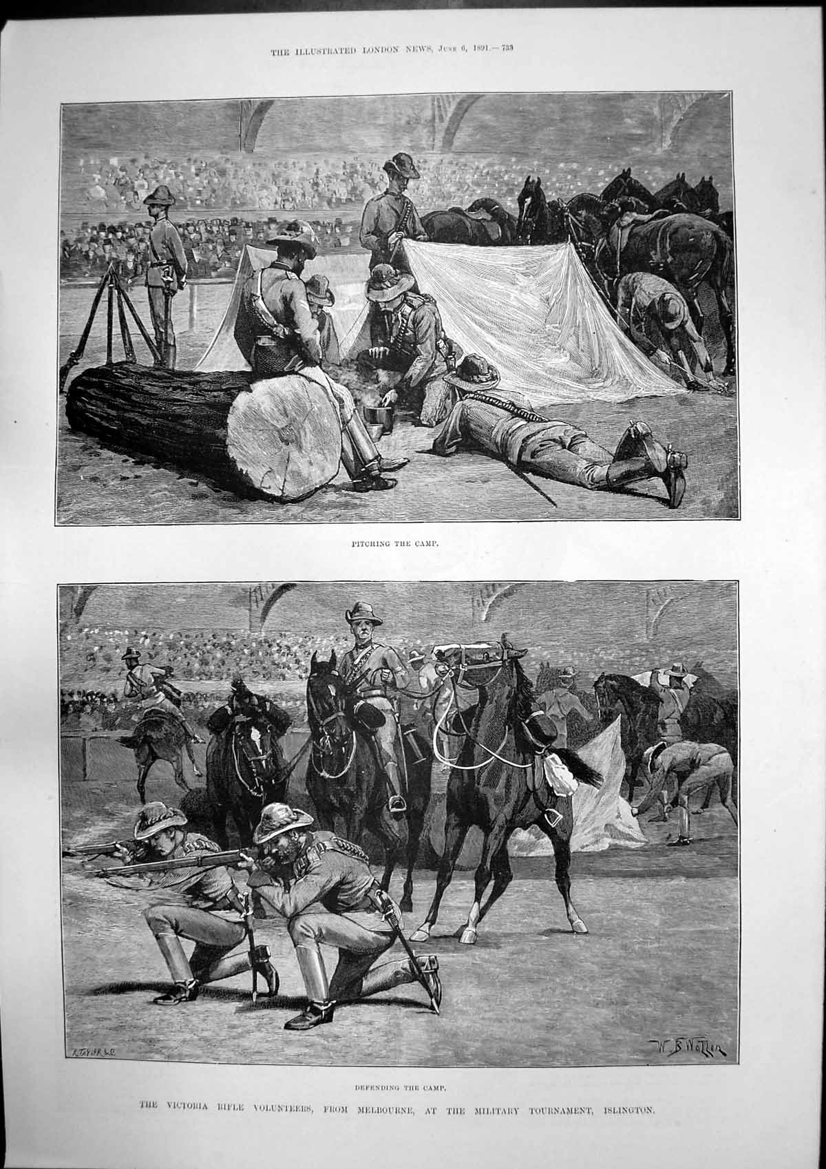 Antique Print Victoria Rifle Volunteers Melbourne Common Winner Derby 1891 19th