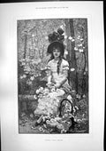 Old Antique Print Flowers E Toudouze Piccadilly Knight Errant Verona 1891 19th