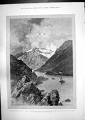 Antique Print Sailed Fjord Two Huts Sailors Returned Penguin Eggs Hats 1888