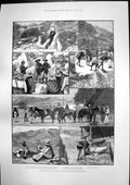 Antique Print Guadalcazar Quicksilver Mines King John Oxford Drama Club1891
