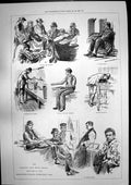 Old Antique Print Westminster Shelter Salvation Army Washing Kitchen 1891 19th