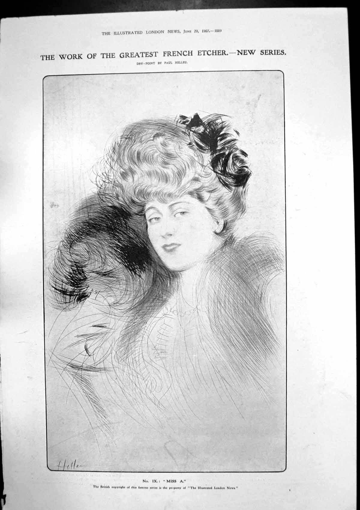 Old Print Miss A Helleu Oxfords History Pictures Pageant Friar Bacon 1907 20th