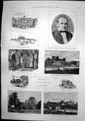 Antique Old Print Meeting Church Congress Rhyl Hall Caine Mission Russia 1891