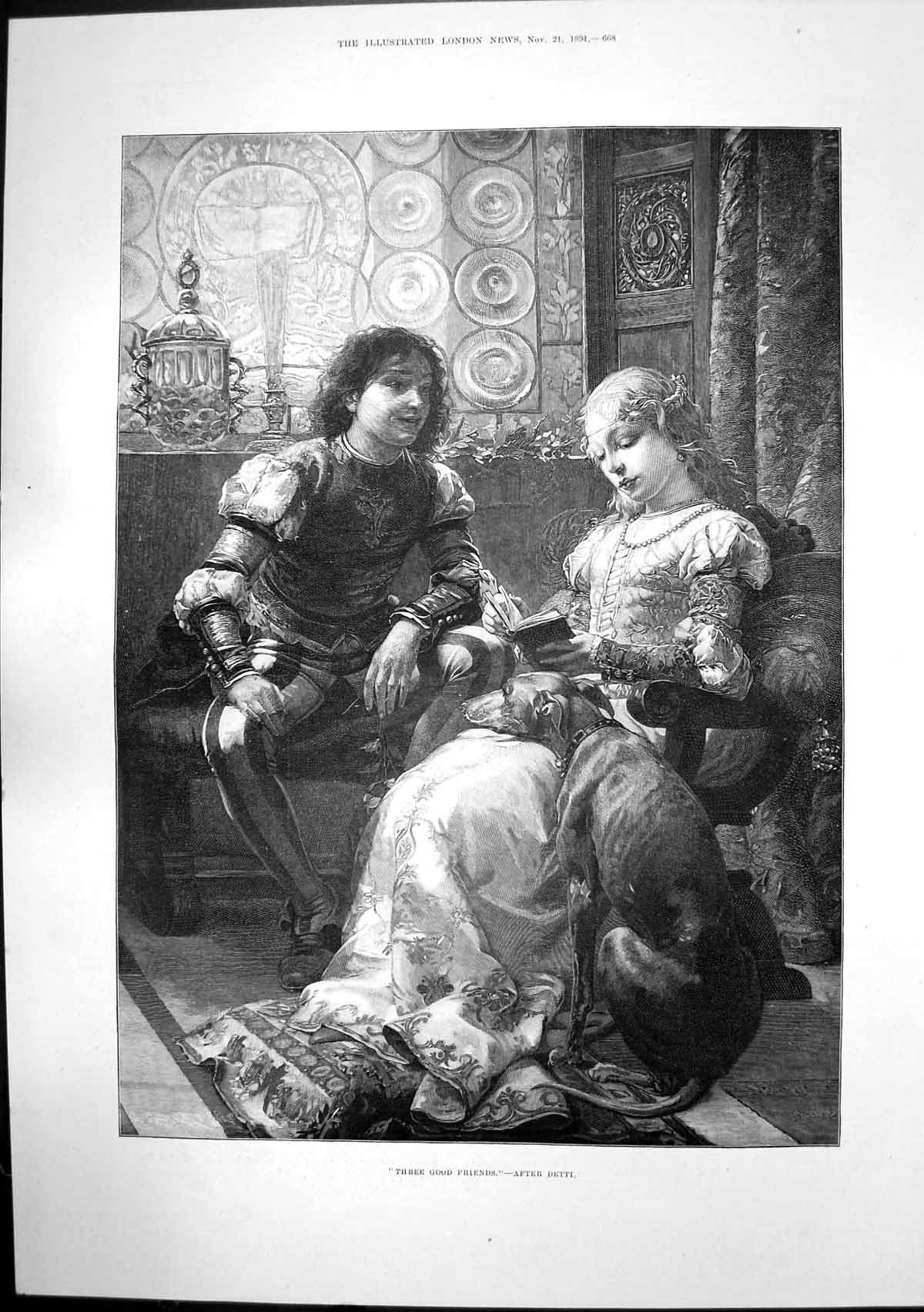 Antique PrintGood Friends After Detti Surgeon Parke Faithful Pigmy 1891