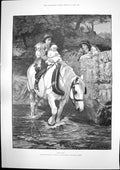 Original Old Antique Print HTight F Morgan Love Renewed Winter Discontent 1891