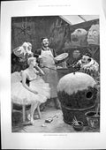 Old Antique Print Pantomine Pudding Private View Double Punishment 1893 19th