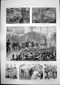 Antique Old Print Prince Wales Devon Cornwall International Fur Store 1887 19th