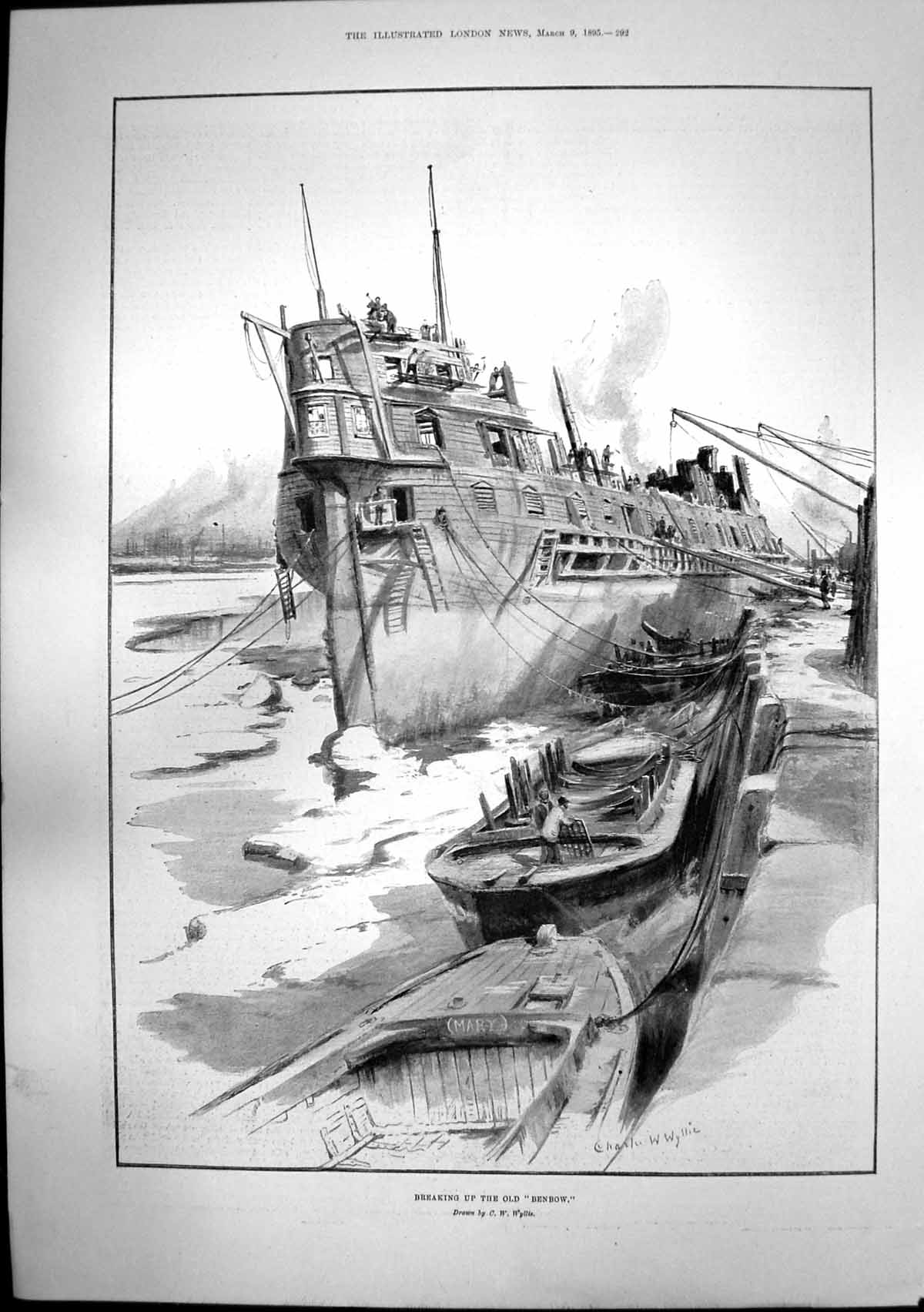 Antique Old Print Breaking Up Benbow C Wyllie Eclogues Arcady Sketching1895