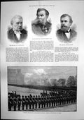 Antique Old Print Trooping Colour Prince Wales George Hooper Rev F Gotch 1890