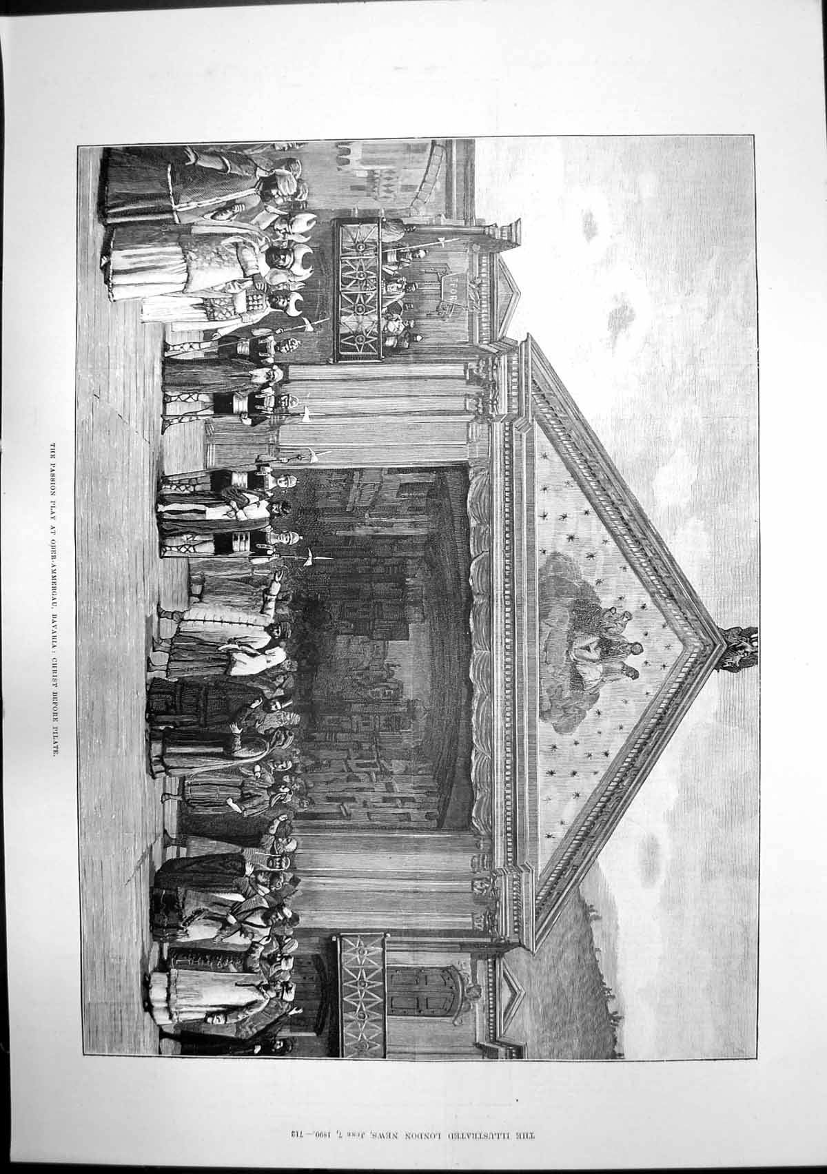 Antique Old Print Passion Play Ober Ammergau Bavaria Christus Mary Judas 1890