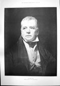 Antique Old Print Sir Walter Scott Portrait Raeburn Charles Bradlaugh Mp 1891