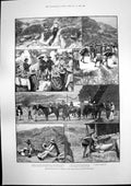 Antique Old Print Quicksilver-Mining Mexico Guadalcazar King John Drama 1891