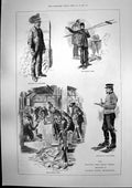 Old Antique Print Salvation Army Whitechapel Wood Cutting Mat Making 1891 19th