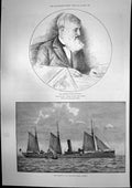 Old Antique Print George Bancroft American Despatch Vessel Dolphin 1891 19th