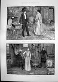 Old Antique Print Idler St James Theatre Lady Barter Map Verulamium 1891 19th