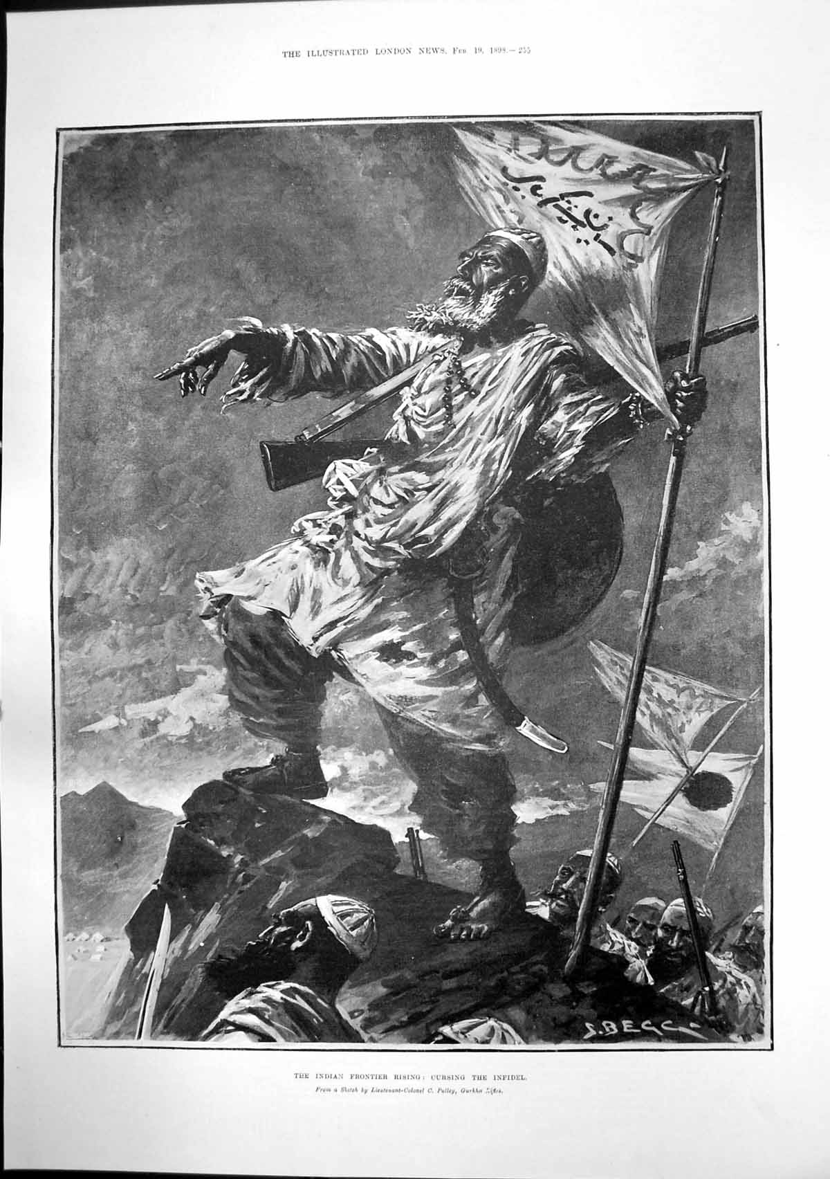 Antique Print Indian Frontier Rising Cursing Infidel Fitzgerald Molloy 1898