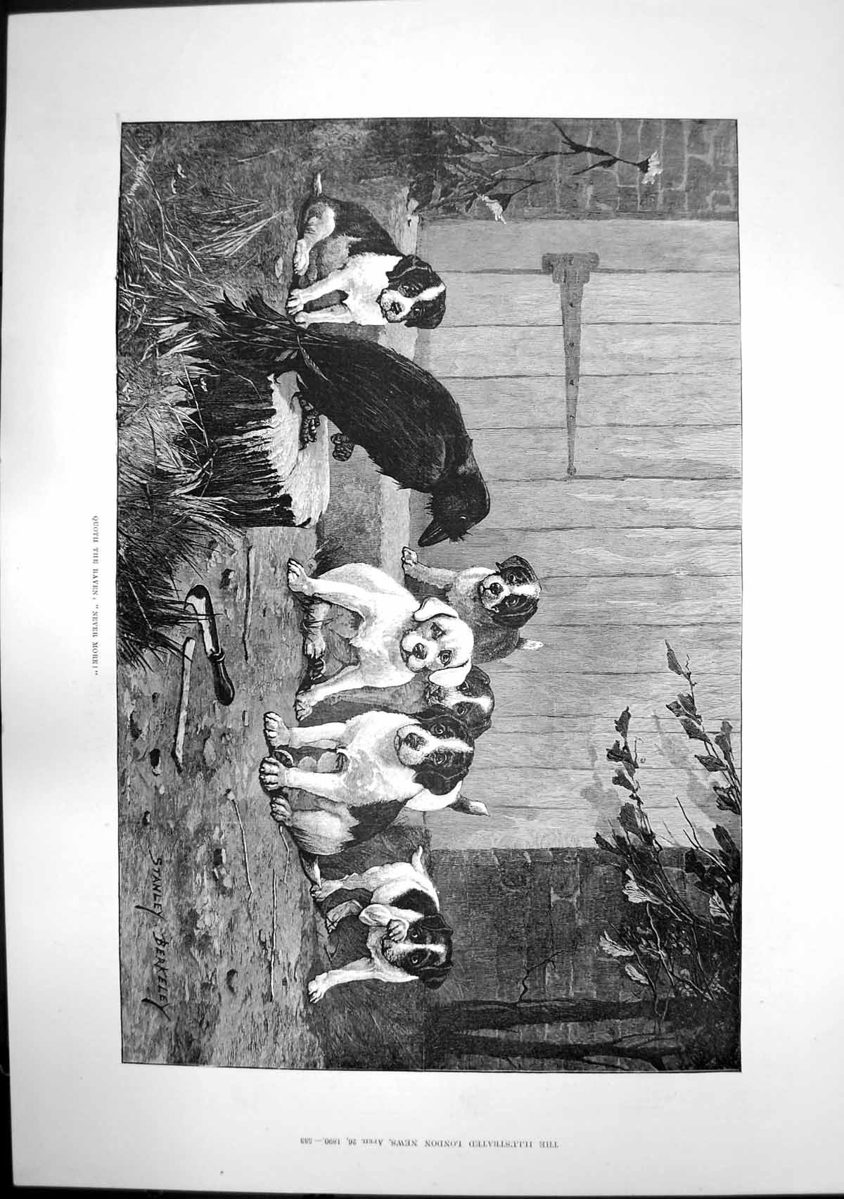 Antique Print Quoth Raven Stanley Berkeley Miles Syndercombes Cottage 1890 19th