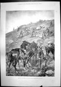 Old Print Trooper Light Horse Chargers Attack Casualities Transvaal 1899 19th