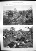 Old Antique Print Transvaal War Gordon Highlanders Transport Trouble 1899 19th