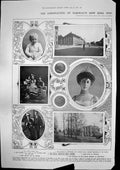 Antique Old Print Coronation Norways King Queen Trondhjem Oscar Charles 1906