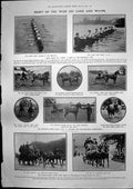 Antique Old Print Richmond Horse Show Rowing Beethoven Medallion Gounod1907