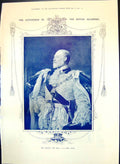 Old Antique Print Portrait King Royal Academy Tristram Ise Roundelay 1907 20th