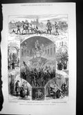 Old Antique Print Centenary Emperor Joseph Vienna Irish Land League 1880 19th