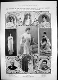 Antique Old Print Singers Opera Covent Garden St Pauls Trafalgar Square 1906