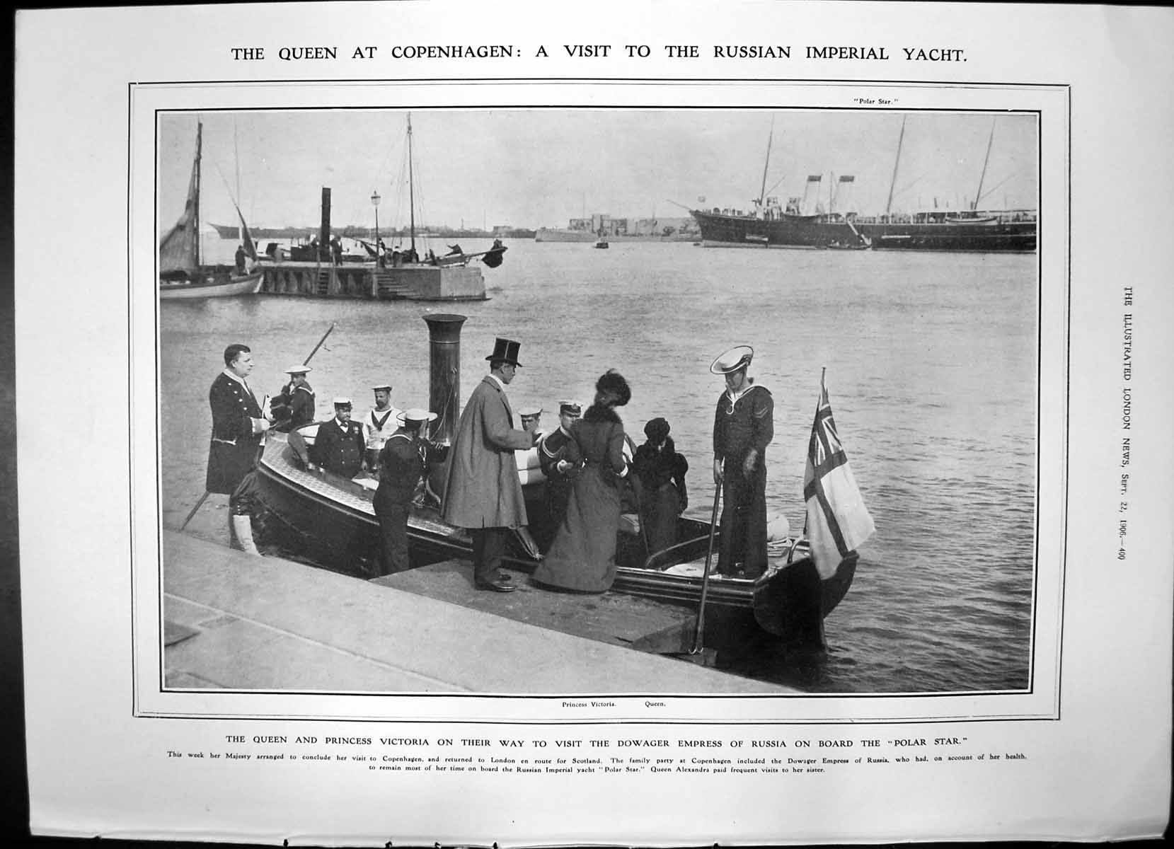 Antique Old Print Queen Copenhagen Polar Star Madame Humbert Released 1906 20th