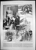 Antique Old Print Sketches Monte Carlo Casino Roulette Tables Winnings 1891