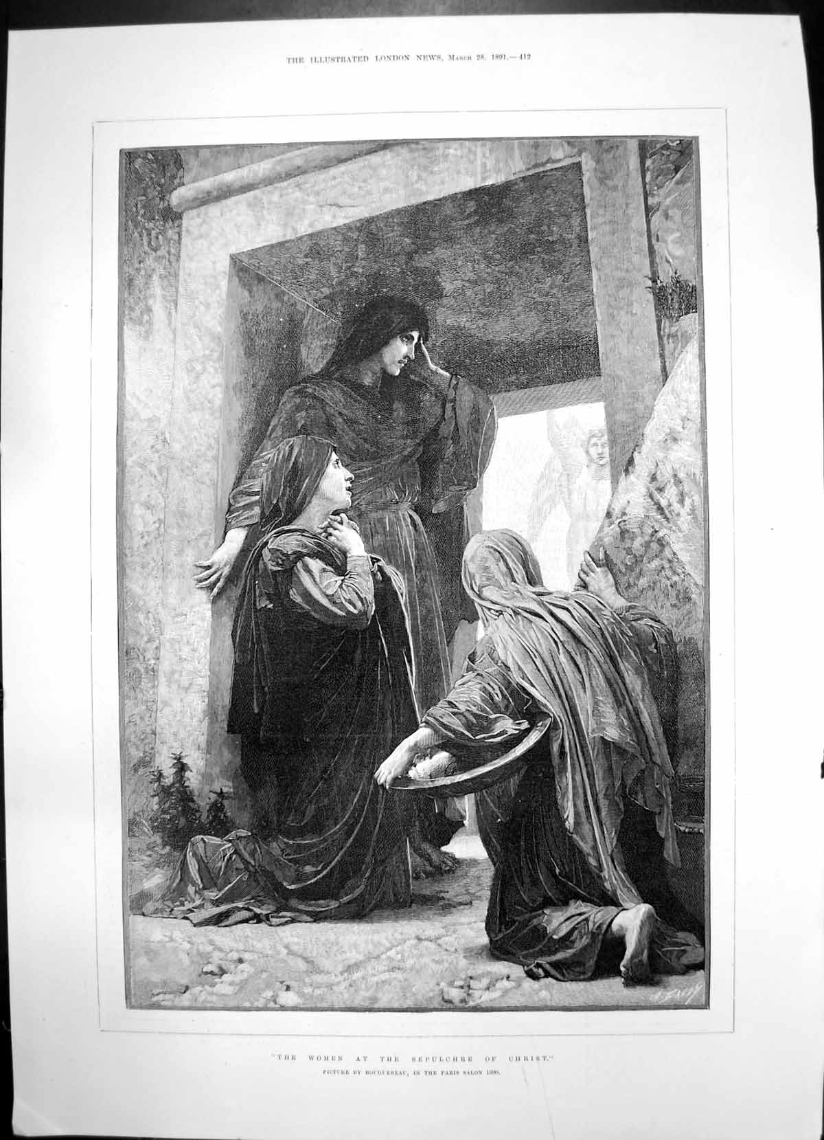 Antique Old Print Women Sepulchre Christ Bangalore Division Madras India 1891