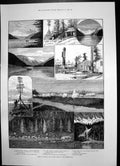 Antique Old Print Alaska Coasts Behring Sea Map Speel River Juneau City 1891