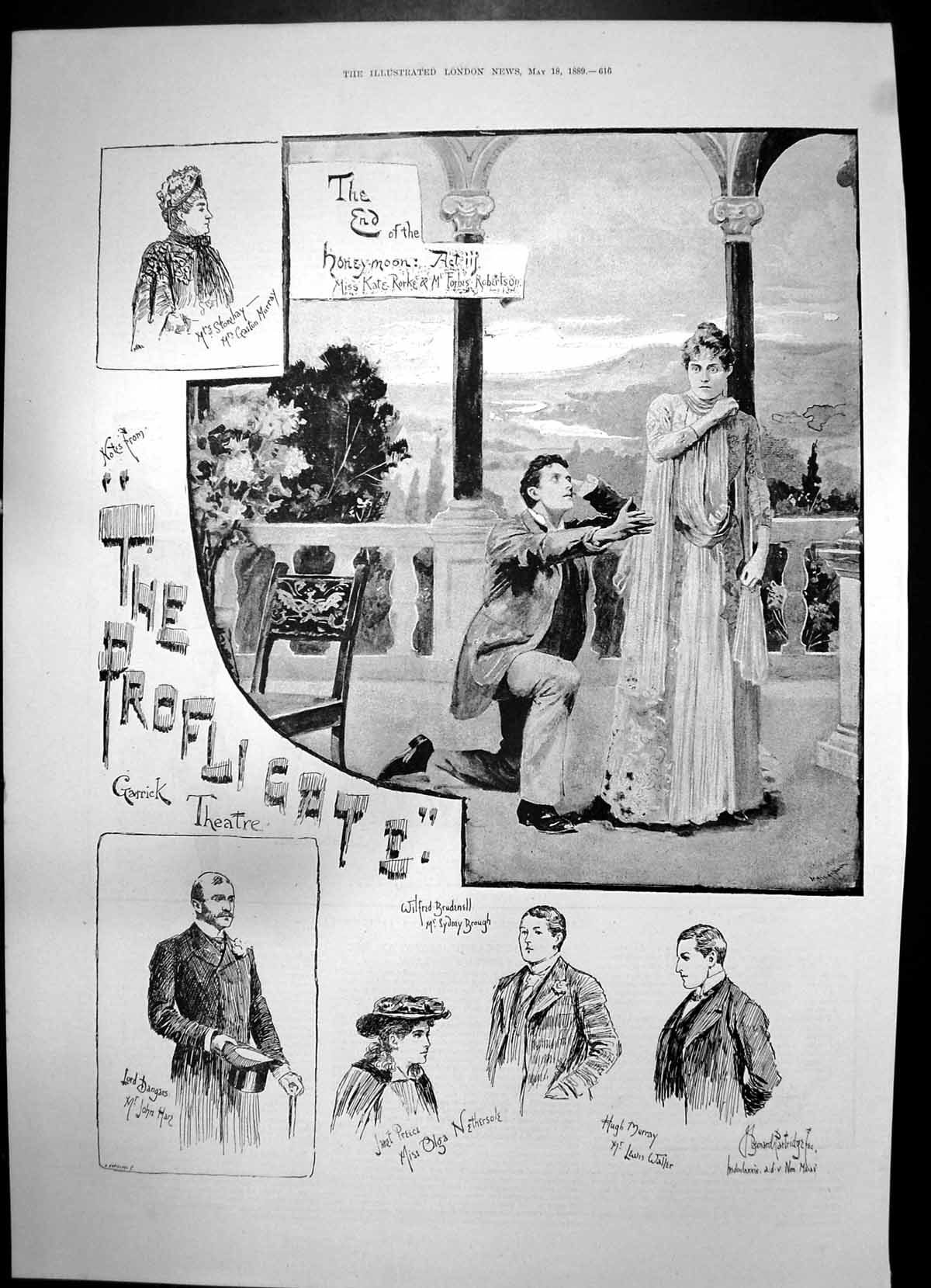 Old Proflighte Garrick Theatre Army Gymnastic Staff Peoples Pal 1889 Victorian