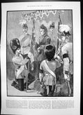 Old Print Kings Baths Bath Queen Presenting Colours Irish Fusiliers 1889 19th