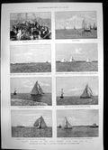 Antique Old Print Royal Thames Yacht Club Alexandra Graving Dock Belfast 1889