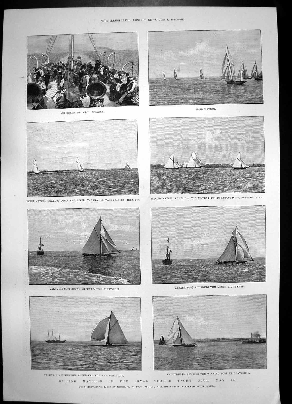 Antique Old Print Royal Thames Yacht Club Alexandra Graving Dock Belfast 1889