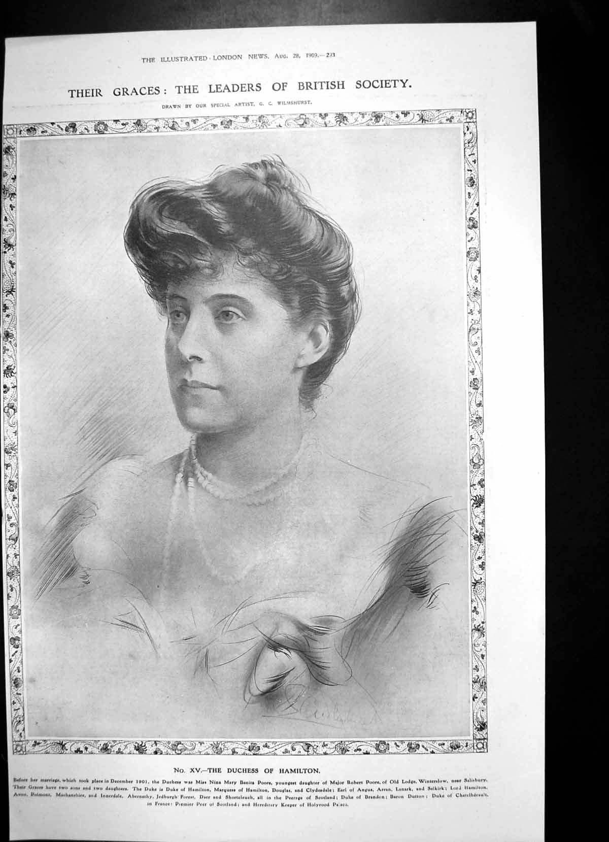 Antique Print Duchess Hamilton Aviation Week Rheims Aeroplane Contest 1909 20th