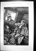 Antique Old Print Good Times Rifle Man Carriage Scenes Gullivers Travels 1894