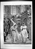 Antique Old Print Wedding Czar Russia Nicholas 11 Guests Winter Palace 1894