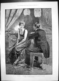 Old Print Lancers Captain Fitz-Sparkle Compliments Season Girl Robin 1892 19th