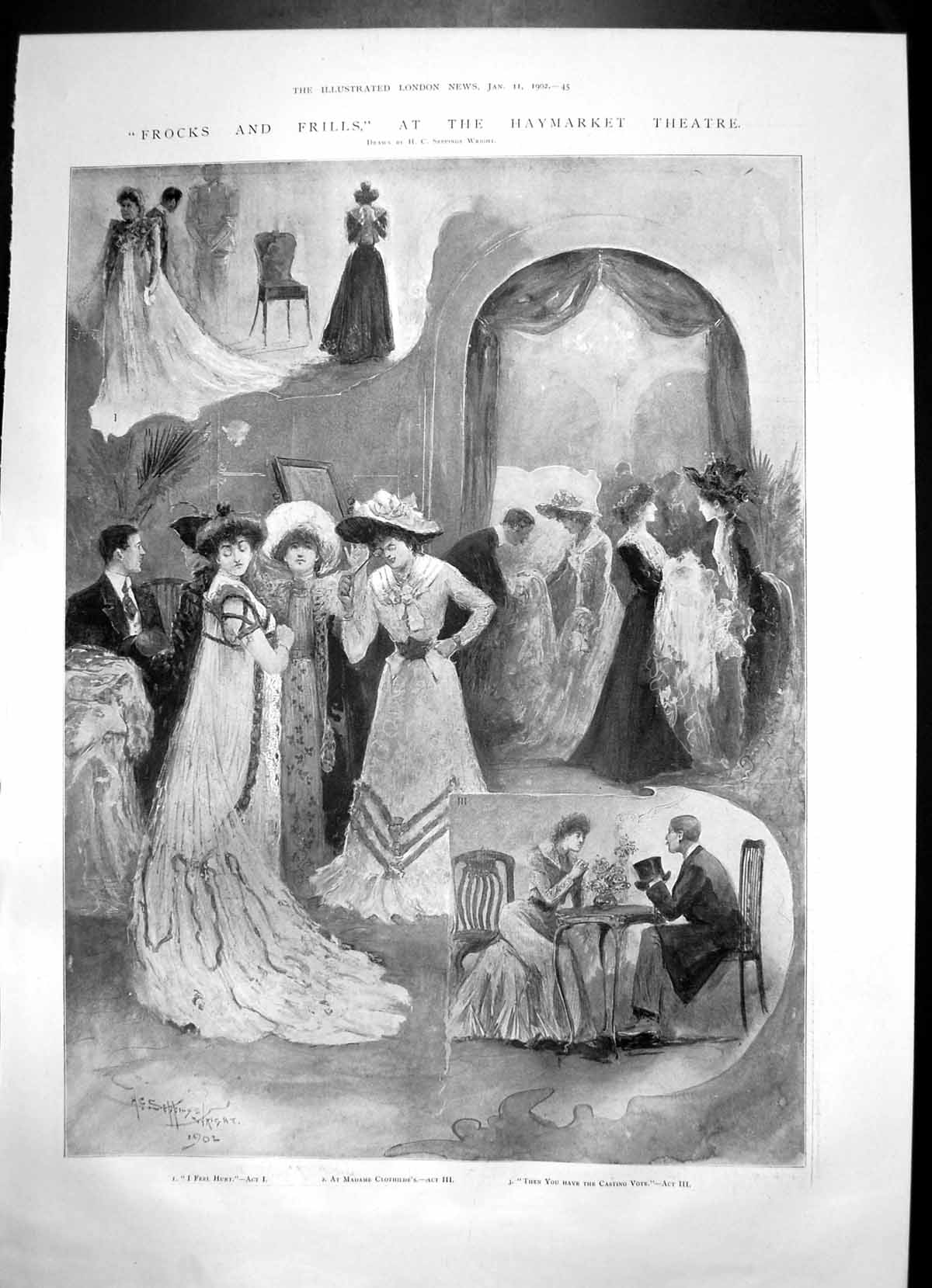 Old Antique Print Frocks Frills Haymarket Canons New Mexico Arizona 1902 20th