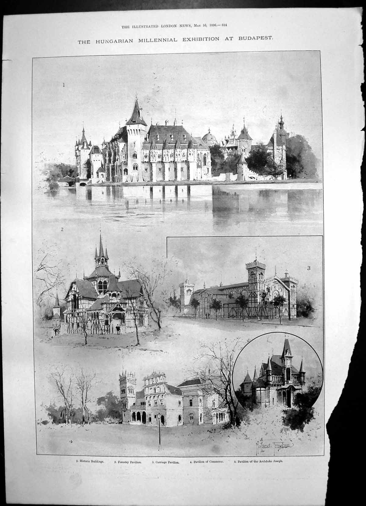 Antique Print Hungarian Millennial Exhibition Budapest Laager Buluwayo 1896