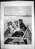 Old Print Shipmates Children Dog Petit Plateau Mont Blanc Herr Rothe1891 19th