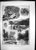 Old Antique Print Pelorus Sound Gfields Mahakipawa N Z Father Damien 1891 19th