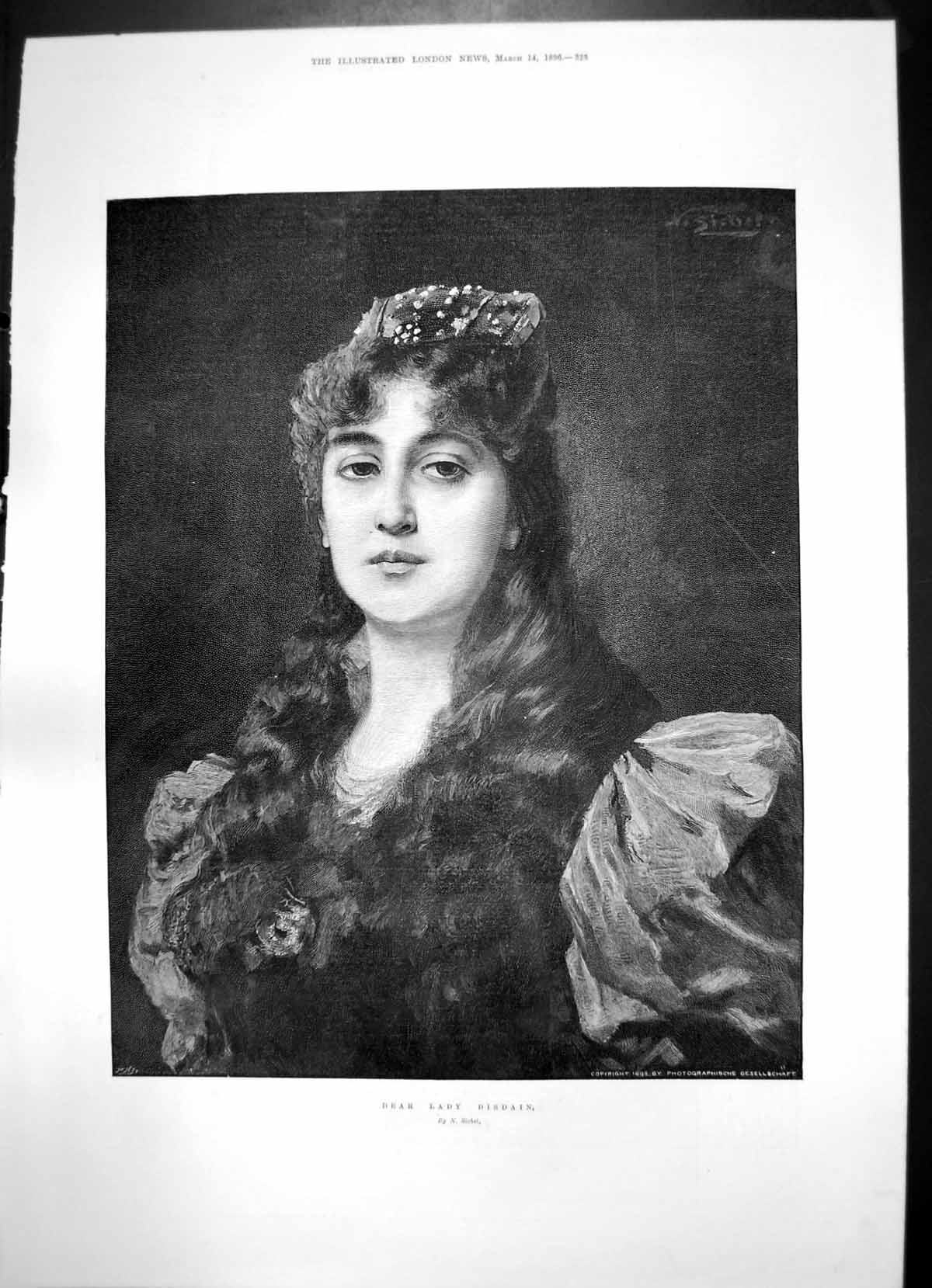 Old Antique Print Dear Lady Disdain Accident Great Northern Railway 1896 19th